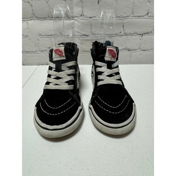 Vans Unisex Toddler SK8-Hi Zip Skate Shoes Black/White Size Toddler 7.5 - Picture 2 of 9